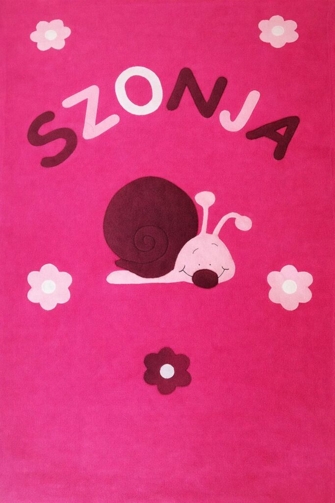 Baboo-Csigabiga virágokkal szóló gyermek takaró pink alapon